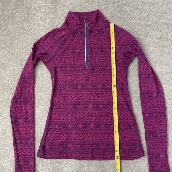 Eddie Bauer Quarter Zip Womens Small Purple Pink Knit Top Shirt Sweater Pullover - Picture 6 of 9